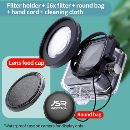 For GoPro HERO13/12/11/10/9/8 Black Action Camera, JSR Filter Adapter Ring+Lens Cover, JSR Red Diving Filter With Adapter Ring, JSR Purple Diving Filter With Adapter Ring, JSR Yellow Diving Filter With Adapter Ring, JSR 16X Macro Filter With Adapter Ri...