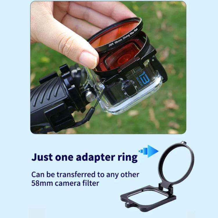 For GoPro HERO13/12/11/10/9/8 Black Action Camera, JSR Filter Adapter Ring+Lens Cover, JSR Red Diving Filter With Adapter Ring, JSR Purple Diving Filter With Adapter Ring, JSR Yellow Diving Filter With Adapter Ring, JSR 16X Macro Filter With Adapter Ri...