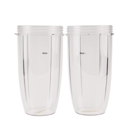 6-Piece Replacement Set For Nutribullet 900W & 600W Blender Includes 32OZ Cups, Sport Lids, Sealing Rings, 6-Piece Set
