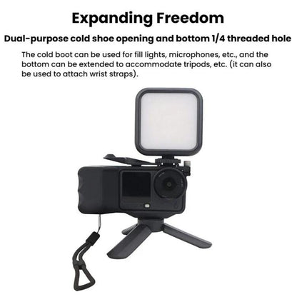 For DJI Osmo Action 6 Street Photo Handle Action Camera Handheld Bracket Cage Accessory, Frame Black, Frame Orange, Frame+Lens Cap Black, Frame+Lens Cap Oramge