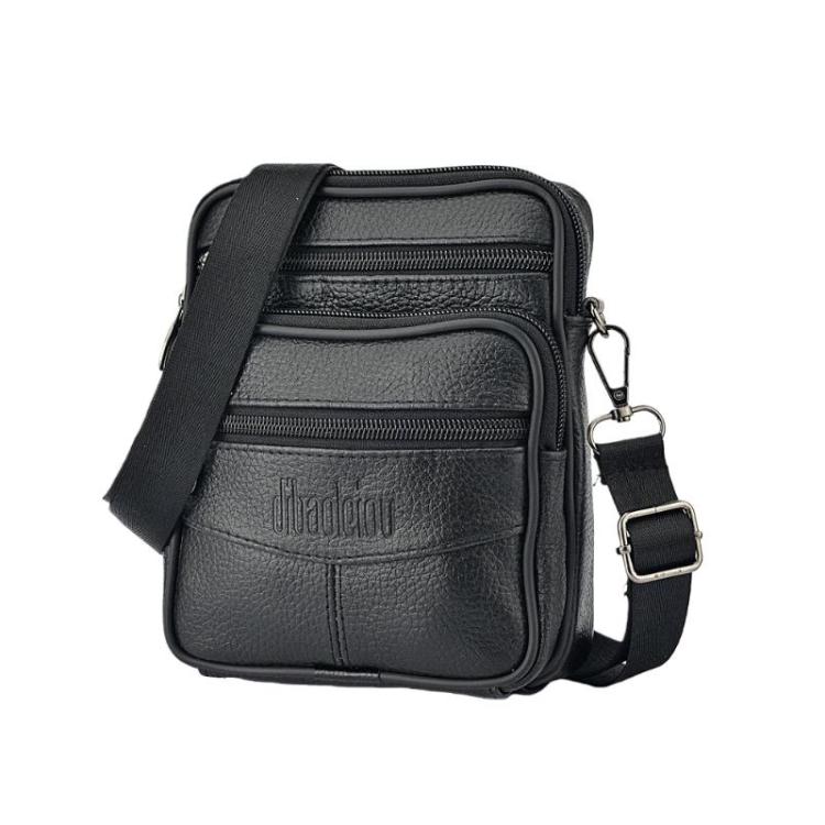 DEABOLAR 1140 Men Multi-Functional Crossbody Bag Belt-Wearable Leather Durable Zipper Shoulder Bag