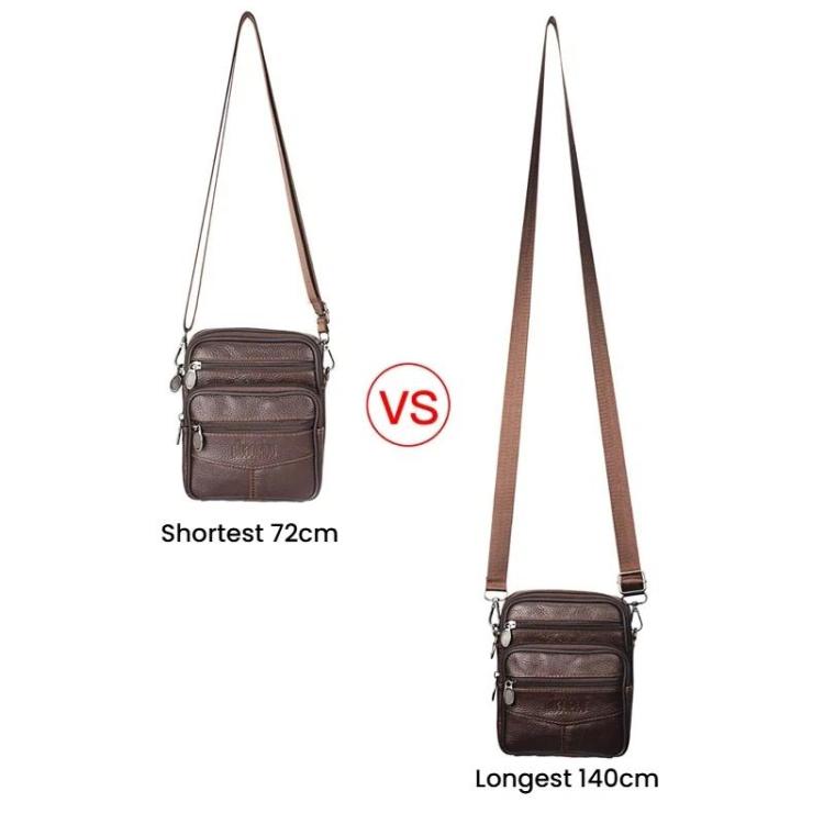 DEABOLAR 1140 Men Multi-Functional Crossbody Bag Belt-Wearable Leather Durable Zipper Shoulder Bag