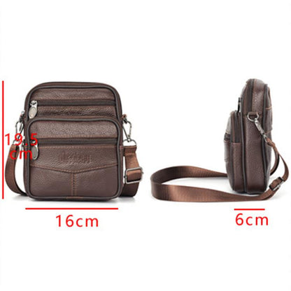 DEABOLAR 1140 Men Multi-Functional Crossbody Bag Belt-Wearable Leather Durable Zipper Shoulder Bag