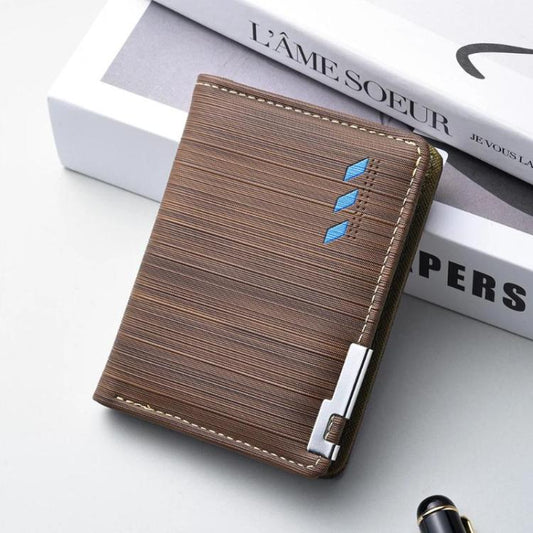 K3325 Portefeuille court compact pour homme, porte-cartes à plusieurs fentes, pliable