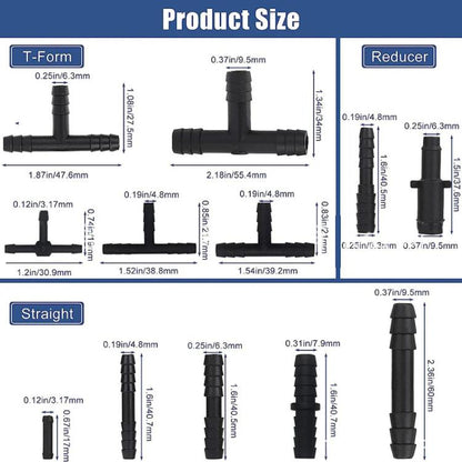 113pcs Universal Car & Garden Water Spray Pipe Quick Connector Kit Reducer / Tee / Straight Connectors