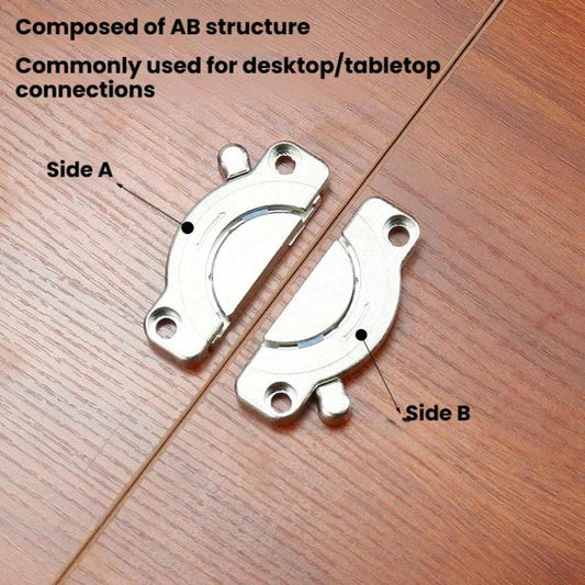 Kit de Connecteurs de Dessus de Table en Alliage de Zinc avec Vis Plaques de Jonction de Bureau Robustes pour Meubles en Panneaux de Bois