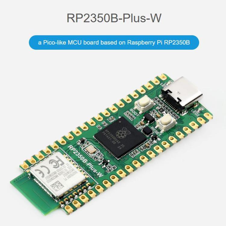 WAVESHARE RP2350B-Plus-W Development Board Raspberry Pi RP2350B Dual-Core Microcontroller Supports Wi-Fi & Bluetooth, 32048