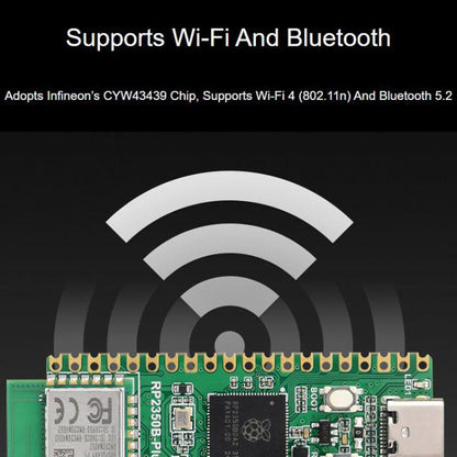 WAVESHARE RP2350B-Plus-W Development Board Raspberry Pi RP2350B Dual-Core Microcontroller Supports Wi-Fi & Bluetooth, 32048
