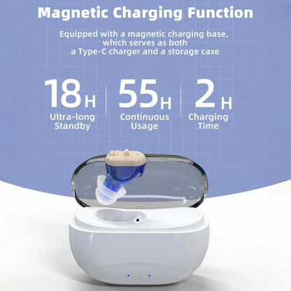 16-Channel Invisible In-Canal Hearing Aids With Smart Noise Reduction Chip & Magnetic Charging Case