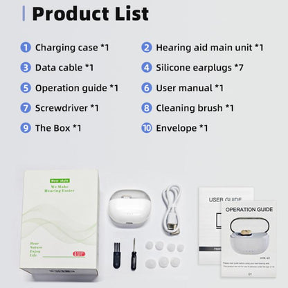 16-Channel Invisible In-Canal Hearing Aids With Smart Noise Reduction Chip & Magnetic Charging Case