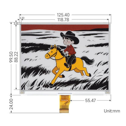 WAVESHARE 5.83 Inch E-Paper 4 Color E-Ink Display Module, Raw Display, With Driver HAT