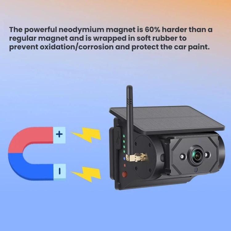 Wireless WIFI Magnetic Solar-powered Car Recorder Reversing HD Camera