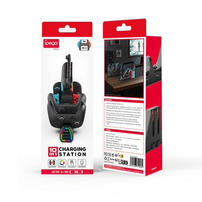 ipega 10-in-1 Charging Dock for Nintendo Switch 2 / Switch Joy-Con & Switch 2 Pro Controllers USB Plug Version, PG-SW2187