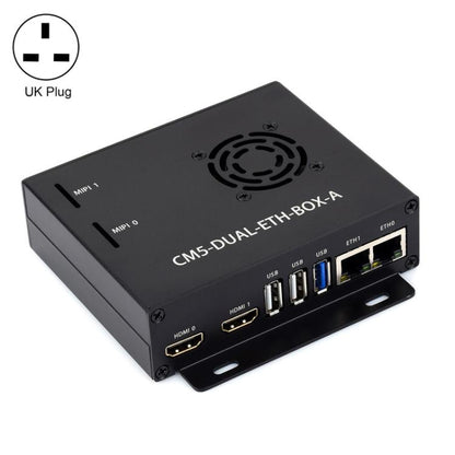 For Raspberry Pi CM5 WAVESHARE Gigabit / 2.5G Dual Network Port Expansion Board Support Access To RJ45 And Dual 4K Outputs, US Plug, EU Plug, UK Plug