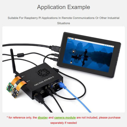 For Raspberry Pi CM5 WAVESHARE Gigabit / 2.5G Dual Network Port Expansion Board Support Access To RJ45 And Dual 4K Outputs, US Plug, EU Plug, UK Plug