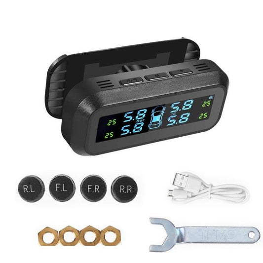 Monitor de presión de neumáticos inalámbrico con energía solar para coche, externo e interno