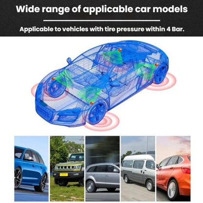 Solar-Powered Wireless Car Tire Pressure Monitor, External, Internal