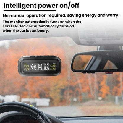 Solar-Powered Wireless Car Tire Pressure Monitor, External, Internal