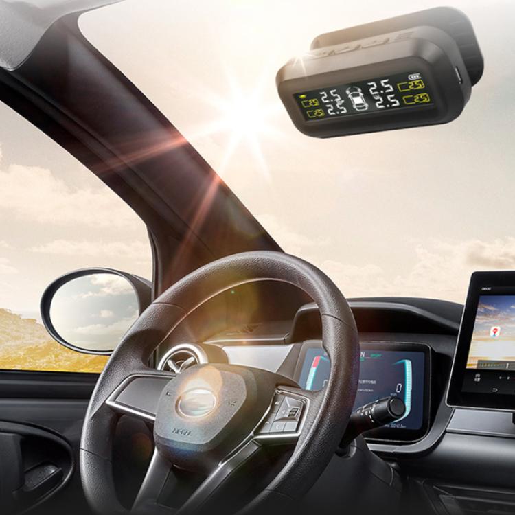 Solar-Powered Wireless Car Tire Pressure Monitor, External, Internal