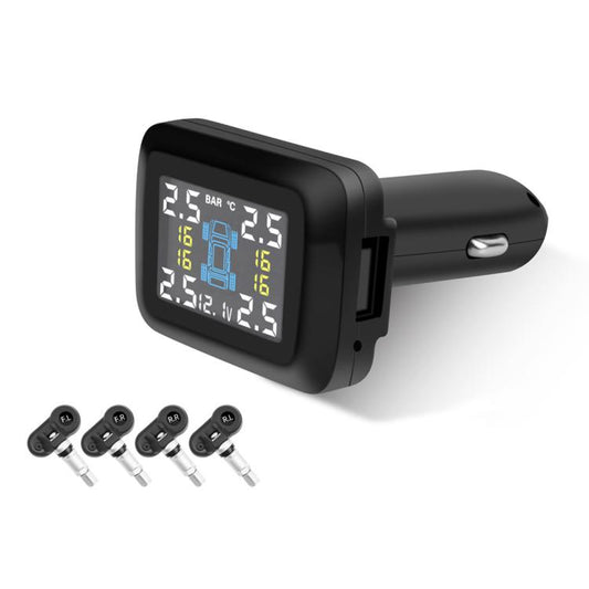 Monitor de presión de neumáticos para batería de automóvil tipo encendedor de cigarrillos, externo, interno