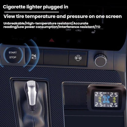 Cigarette Lighter Type Car Battery Tire Pressure Monitor, External, Internal