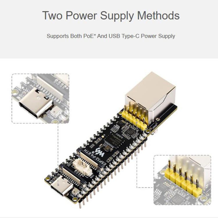 High-Performance Development Board With 100 Mbps RJ45 Ethernet Port, WAVESHARE ESP32-P4-ETH, WAVESHARE ESP32-P4-ETH-M, WAVESHARE ESP32-P4-POE-ETH, WAVESHARE ESP32-P4-POE-ETH-KIT-A, WAVESHARE ESP32-P4-POE-ETH-KIT-B
