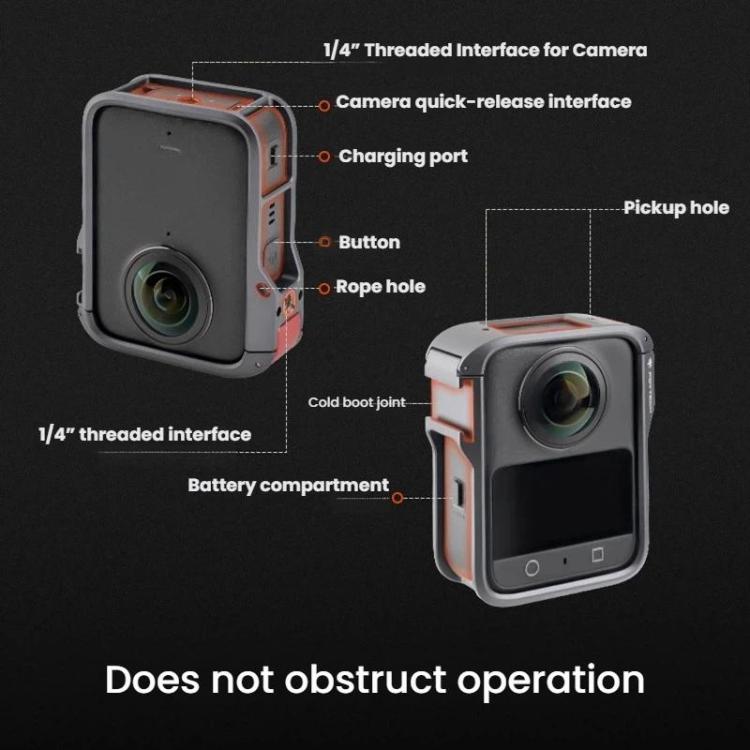 For DJI Osmo 360 PGYTECH Panoramic Camera Metal Cage Protective Extended Frame