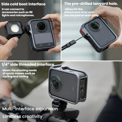 For DJI Osmo 360 PGYTECH Panoramic Camera Metal Cage Protective Extended Frame