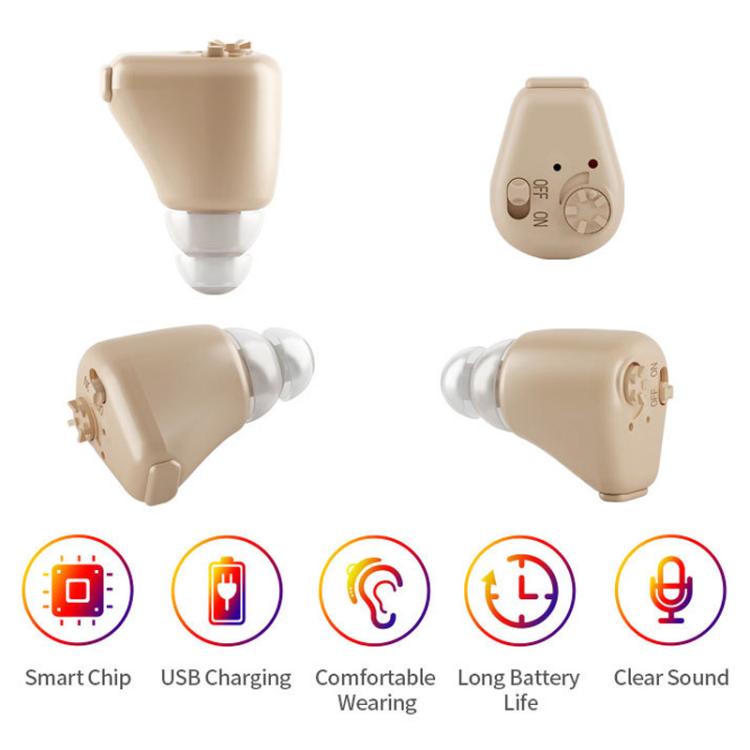 Rechargeable Mini Invisible Hearing Aid Deaf Elderly Ear Care Amplifier, Z-01B