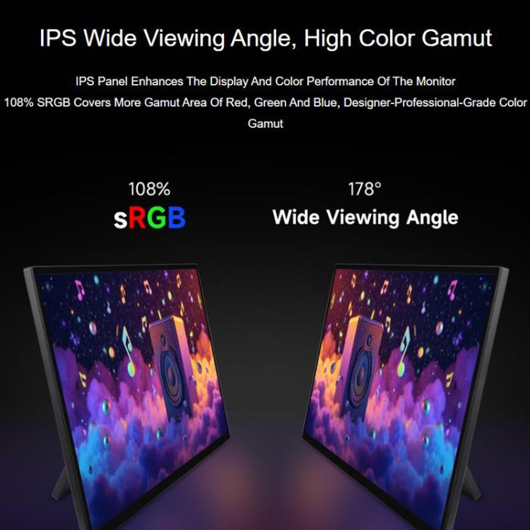 Luckfox 18.5 Inch 10-Point Touch Monitor 1920 × 1080 Resolution 120Hz Refresh Rate IPS Screen, EU Plug, UK Plug, US Plug