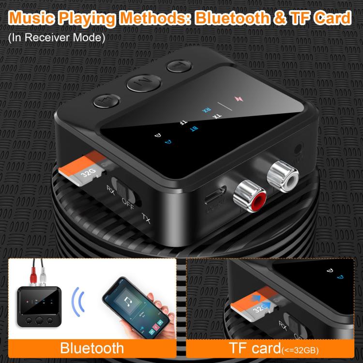 Bluetooth 5.4 Audio Transmitter/Receiver Adapter With TF Card Playback, C56