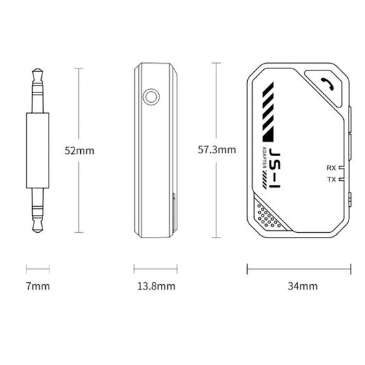 Transmetteur/Récepteur audio de musique AUX de voiture Bluetooth 5.4, JS1