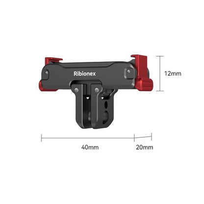 For DJI Osmo Action 6 / Nano Ribionex Dual-Sided Magnetic Quick-release Adapter Mount with 2-Claw and 1/4-inch Tripod Thread