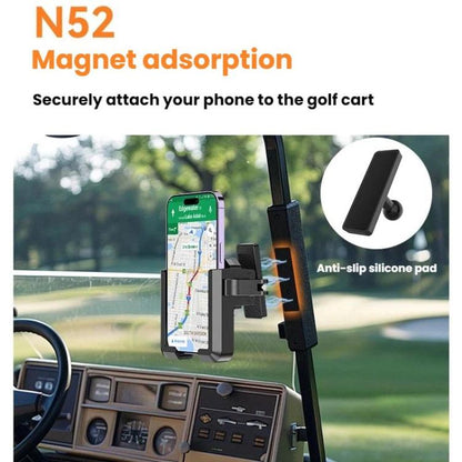 Support de téléphone magnétique pour voiturette de golf, n'obstrue pas l'objectif de la caméra, YYS-728