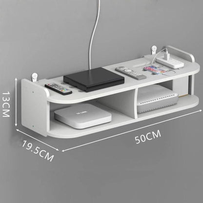 2-Tier Storage Shelf For TV Box & Router Drill-Free Wall-Mounted Organizer Box, 30cm, 35cm, 40cm, 45cm, 50cm
