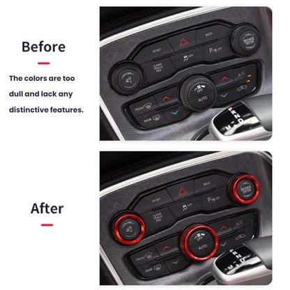 For Dodge Durango / Challenger 3pcs /Set Car Center Console Knob Trim Ring