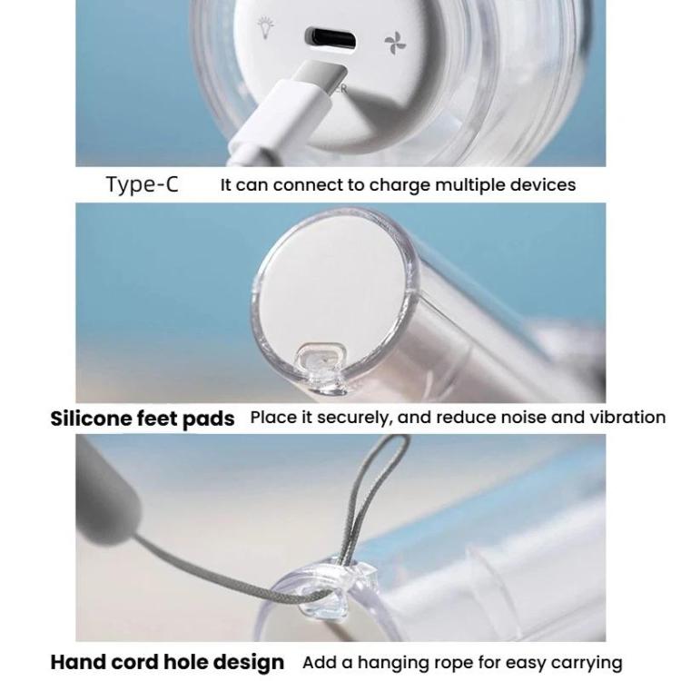 Mini Turbo Convenient USB Dazzling Colorful Light Handheld Fan, F22