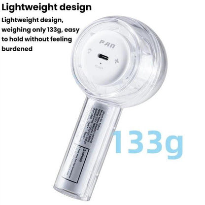 Mini Turbo Convenient USB Dazzling Colorful Light Handheld Fan, F22