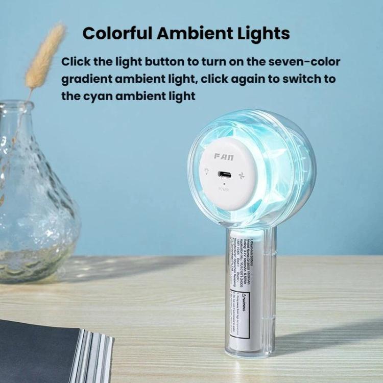 Mini Turbo Convenient USB Dazzling Colorful Light Handheld Fan, F22