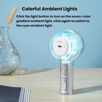Mini Turbo Convenient USB Dazzling Colorful Light Handheld Fan, F22