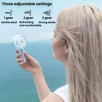 Mini Turbo Convenient USB Dazzling Colorful Light Handheld Fan, F22