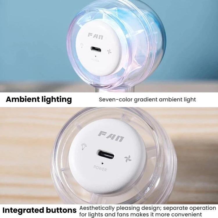 Mini Turbo Convenient USB Dazzling Colorful Light Handheld Fan, F22