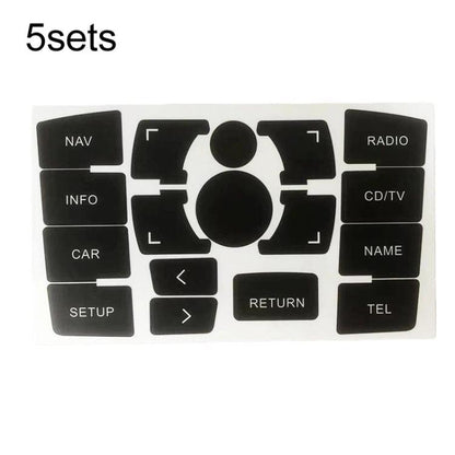5sets Multimedia Radio Panel Repair Sticker Button Repair Decal, For Audi A6 / A6L 2007-2011 Left Drive, For Audi A6 / A6L 2004-2006 Left Drive