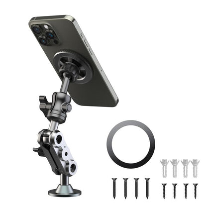 Metal Car Wall-Mounted Center Console Phone Holder, Magnetic Head