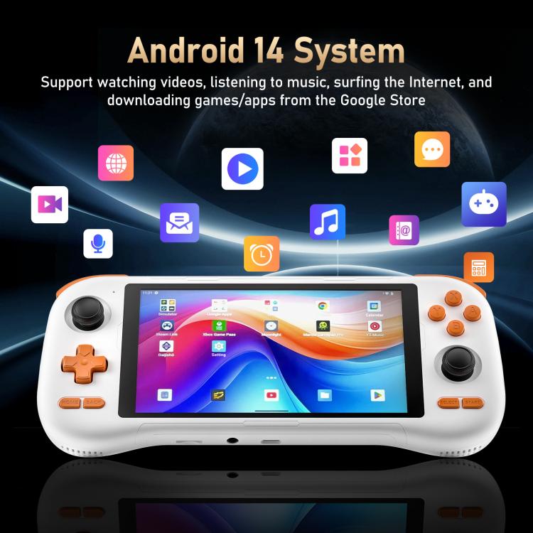 K56 Retro Game Console With 5.5-Inch Touchscreen Android 14 OS, ES-DE Frontend For Faster Gameplay, Without Game Card, 6+128G