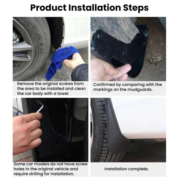 For Homda Fit Jazz 2018-2020 4pcs Car Soft Mud Flaps, For Homda Fit Jazz 2018-2020