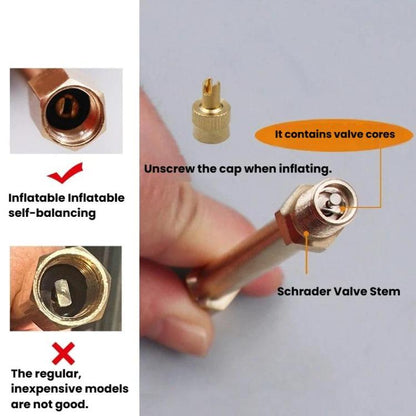 Valve Extender For Balance Scooter & Bicycle Pure Copper Inflation Nozzle For Tubeless Tires, 10.87cm