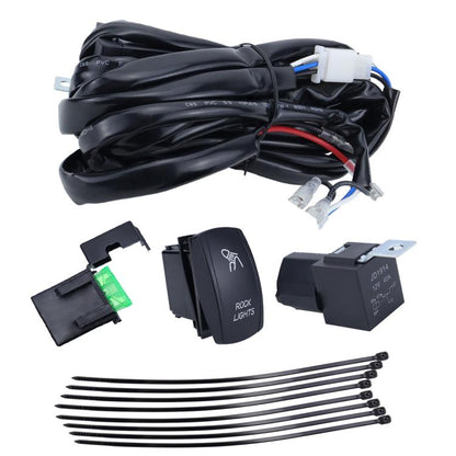 UTV Signal Light Switch Wiring Harness Kit With Waterproof 12V Automotive Relay, Headlight Model With Rock Light Wiring Harness, Bar Light Model With Flagpole Light Wiring Harness, Turn Signal Model With Turn Signal Stalk Switch