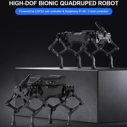 Waveshare WAVEGO Pro 12-DOF Bionic Dog-Like Robot Open Source For ESP32 And Raspberry Pi, Basic, EX, Pi 5