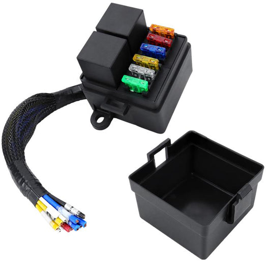 12V/80A Motorcycle 6-Way Waterproof Fuse Box with Starter Relay